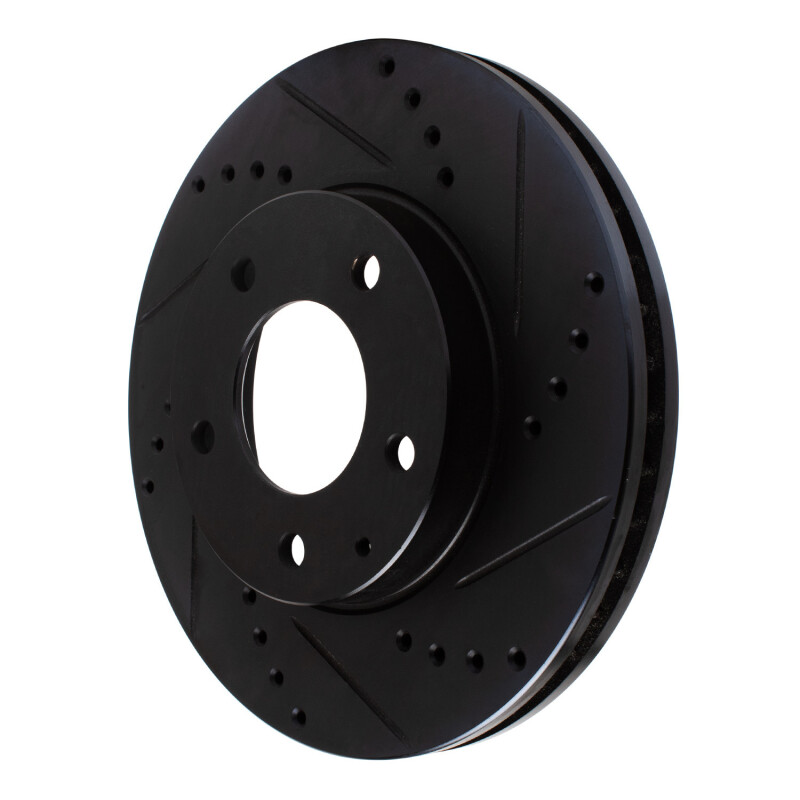 Mazda MPV Brake Rotor (1) - Front Right - R1 Concepts - Drilled & Slotted - Black - `95-`06